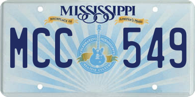 MS license plate MCC549
