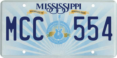 MS license plate MCC554