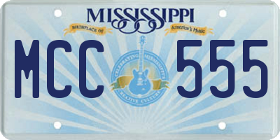 MS license plate MCC555