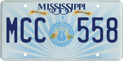 MS license plate MCC558