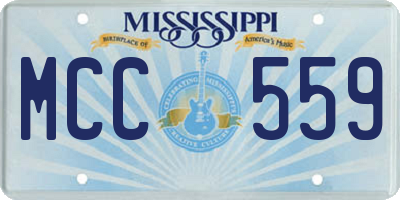 MS license plate MCC559