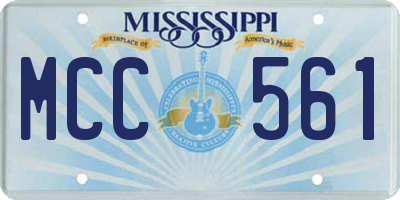 MS license plate MCC561