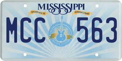 MS license plate MCC563