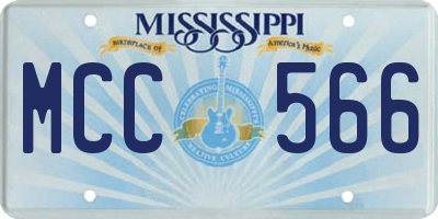MS license plate MCC566