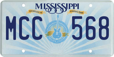 MS license plate MCC568