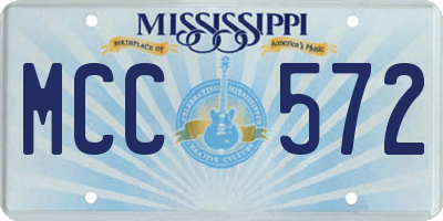 MS license plate MCC572