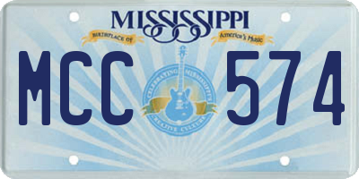 MS license plate MCC574