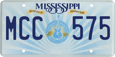 MS license plate MCC575