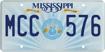 MS license plate MCC576