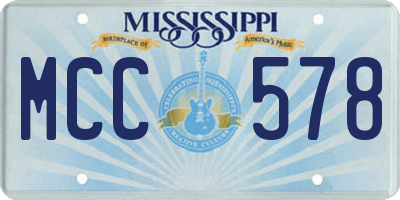 MS license plate MCC578
