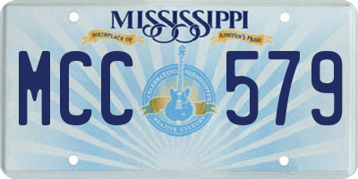MS license plate MCC579