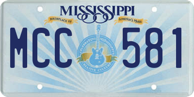 MS license plate MCC581