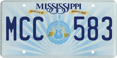 MS license plate MCC583