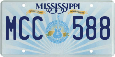 MS license plate MCC588