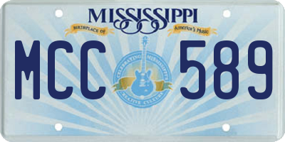 MS license plate MCC589