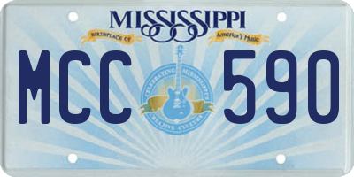 MS license plate MCC590