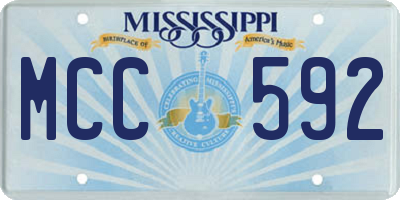 MS license plate MCC592