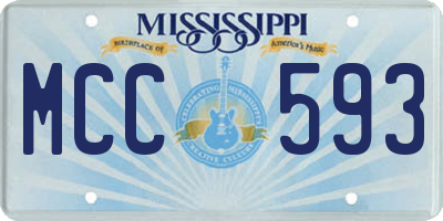 MS license plate MCC593