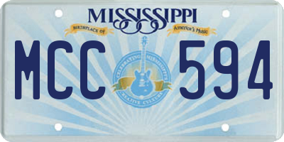 MS license plate MCC594