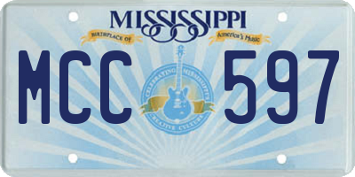 MS license plate MCC597
