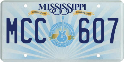 MS license plate MCC607