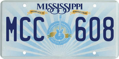 MS license plate MCC608