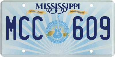MS license plate MCC609
