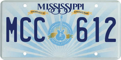MS license plate MCC612