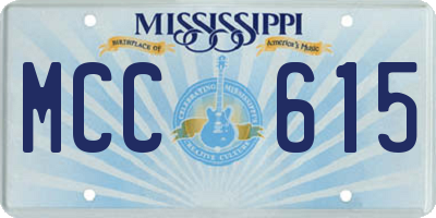 MS license plate MCC615