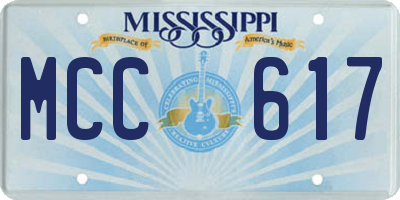 MS license plate MCC617