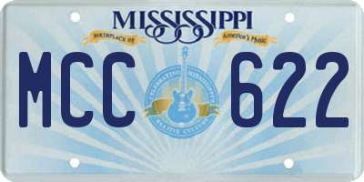 MS license plate MCC622