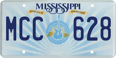 MS license plate MCC628