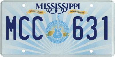 MS license plate MCC631