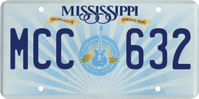 MS license plate MCC632