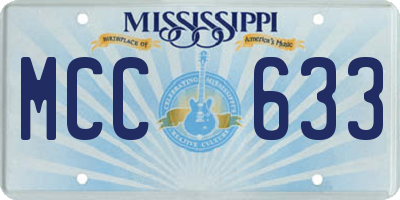 MS license plate MCC633