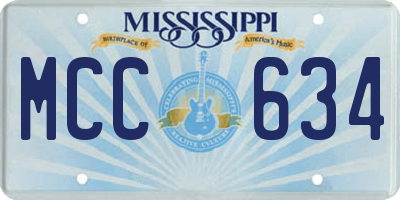 MS license plate MCC634