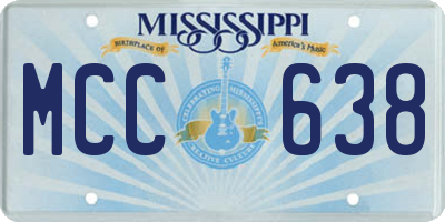 MS license plate MCC638