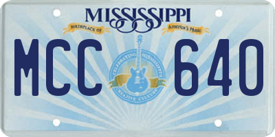 MS license plate MCC640