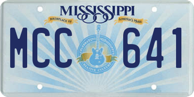 MS license plate MCC641