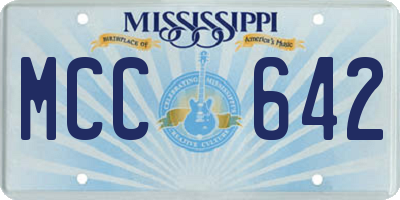 MS license plate MCC642