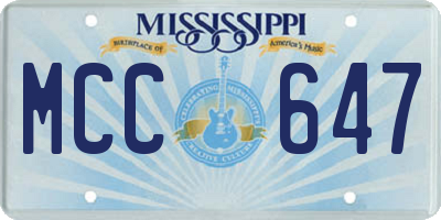 MS license plate MCC647