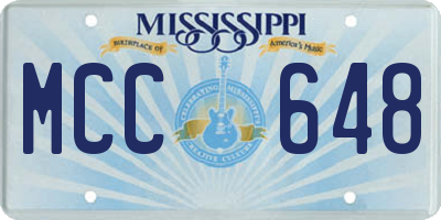 MS license plate MCC648