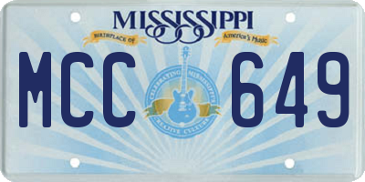 MS license plate MCC649