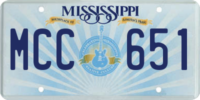 MS license plate MCC651