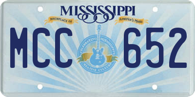 MS license plate MCC652
