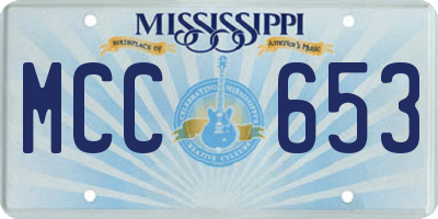 MS license plate MCC653
