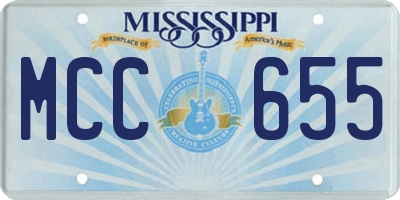 MS license plate MCC655