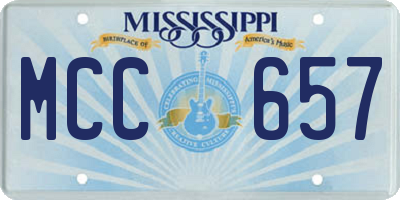 MS license plate MCC657