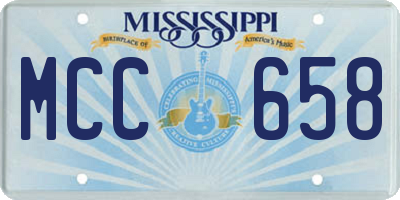 MS license plate MCC658