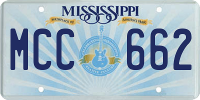 MS license plate MCC662